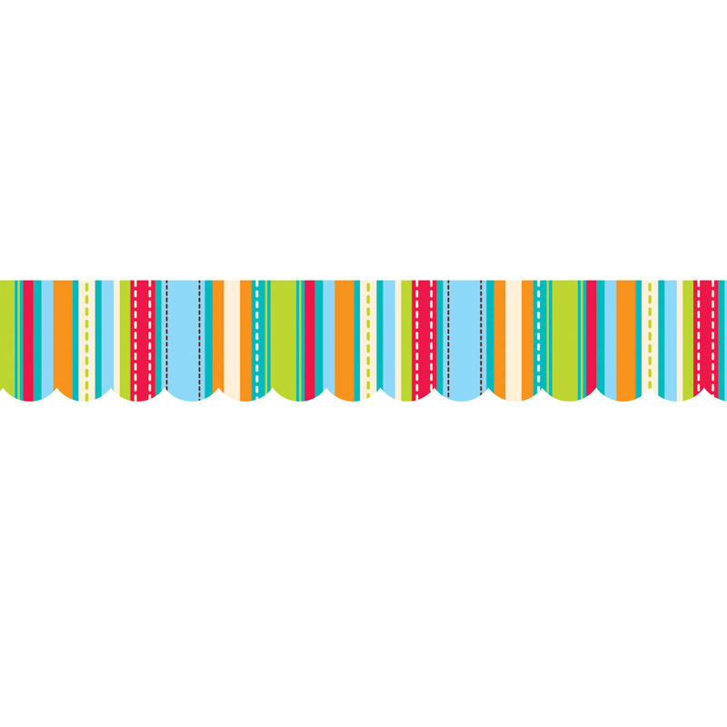 Ctp1040-6 Stripes & Stitches Shapes Border - Pack Of 6