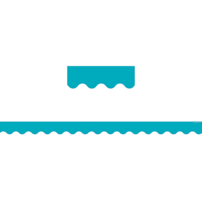 Teal Solid Scalloped Border Trim - Pack of 6
