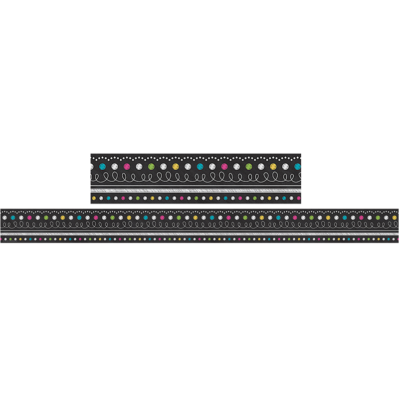 Chalkboard Brights Straight Border Trim - Pack of 6