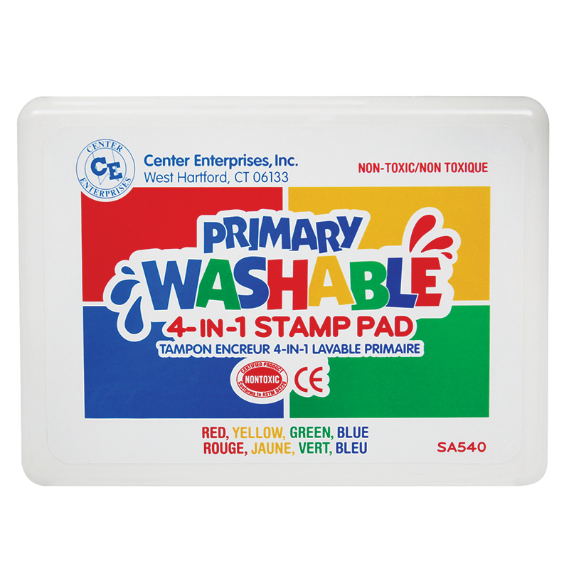 Center Enterprises Ce-sa540-2 Stamp Pad Primary Washable, Multi Color - 2 Each