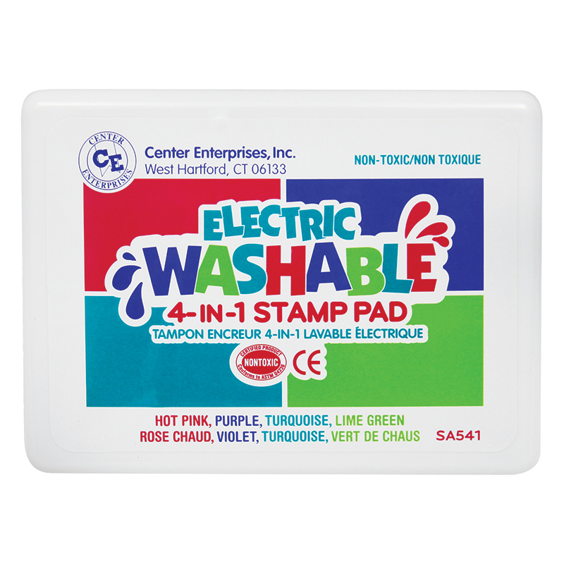 Center Enterprises Ce-sa541-2 Stamp Pad Electric Washable, Multi Color - 2 Each
