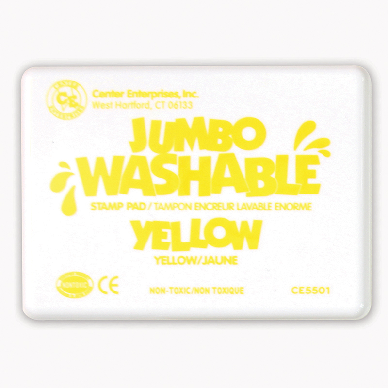 Center Enterprises Ce-5501-2 Jumbo Stamp Pad Washable, Yellow - 2 Each