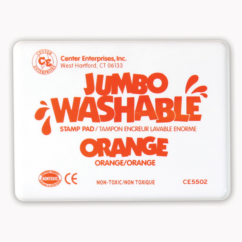 Center Enterprises Ce-5502-2 Jumbo Stamp Pad Washable, Orange - 2 Each