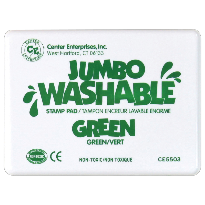 Center Enterprises Ce-5503-2 Jumbo Stamp Pad Washable, Green - 2 Each