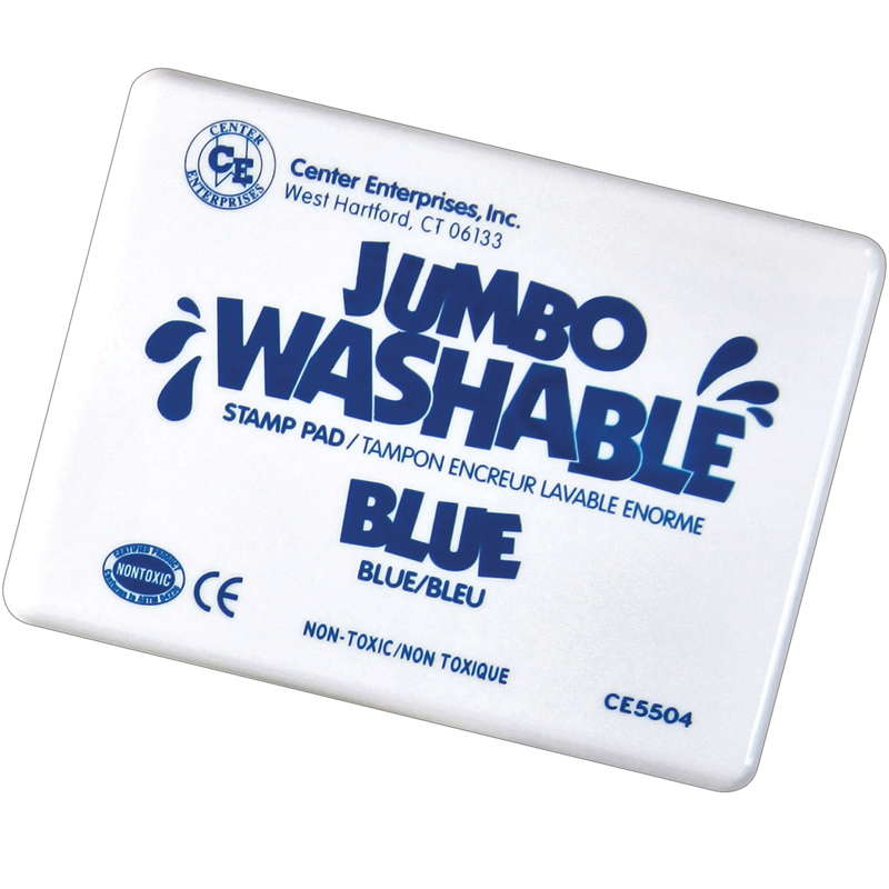 Center Enterprises Ce-5504-2 Jumbo Stamp Pad Washable, Blue - 2 Each