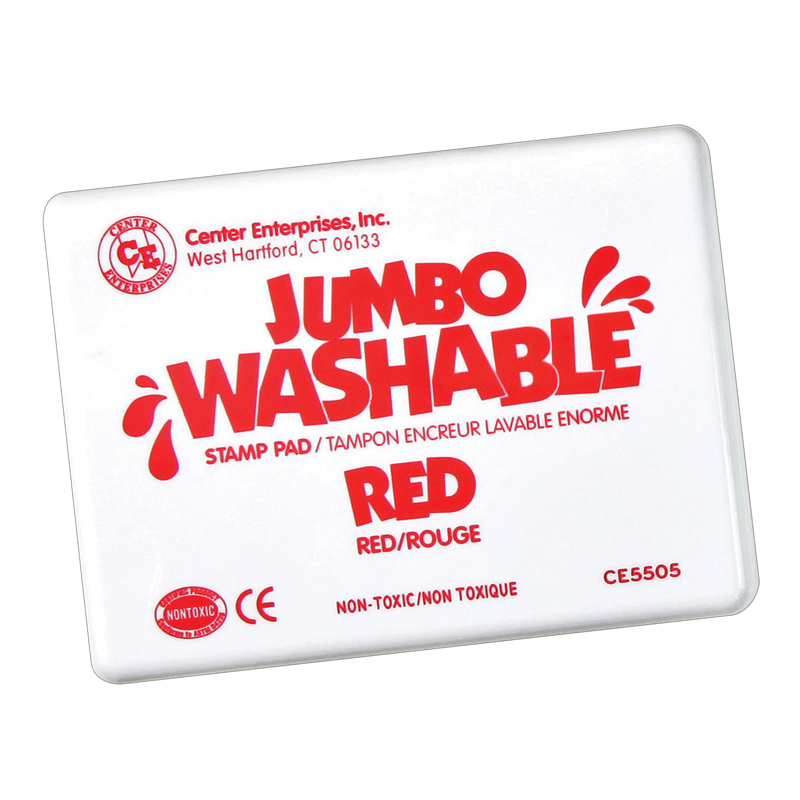 Center Enterprises Ce-5505-2 Jumbo Stamp Pad Washable, Red - 2 Each