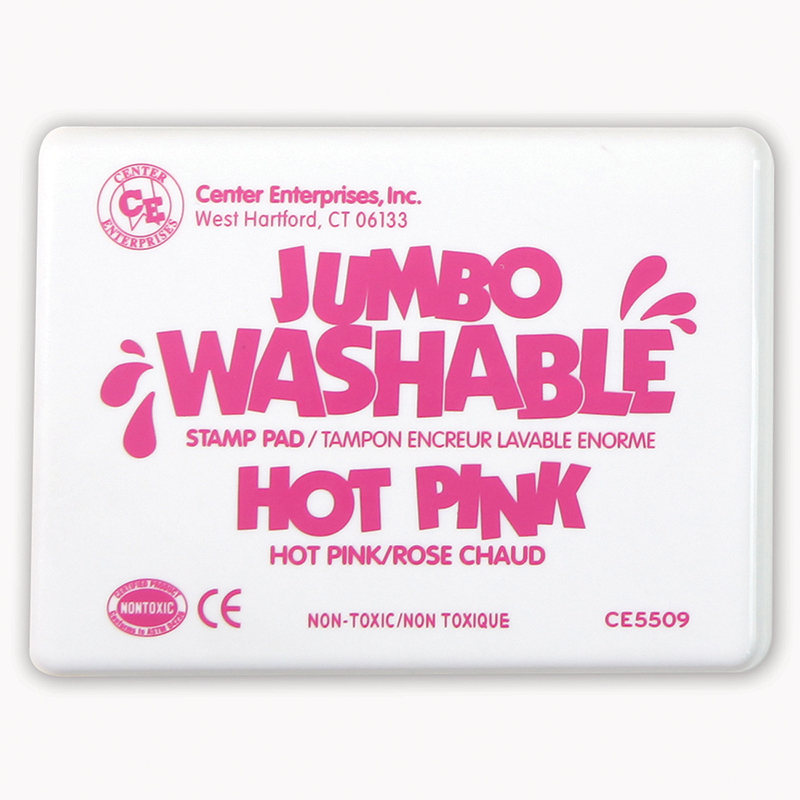 Center Enterprises Ce-5509-2 Jumbo Stamp Pad Washable, Hot Pink - 2 Each