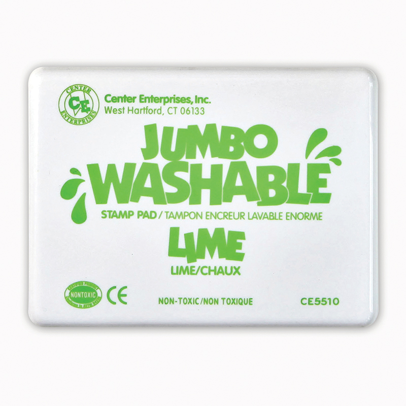 Center Enterprises Ce-5510-2 Jumbo Stamp Pad Washable, Lime Green - 2 Each