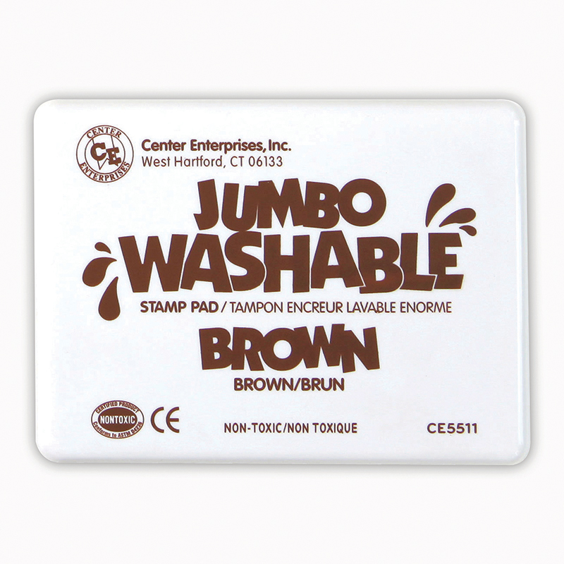Center Enterprises Ce-5511-2 Jumbo Stamp Pad Washable, Brown - 2 Each