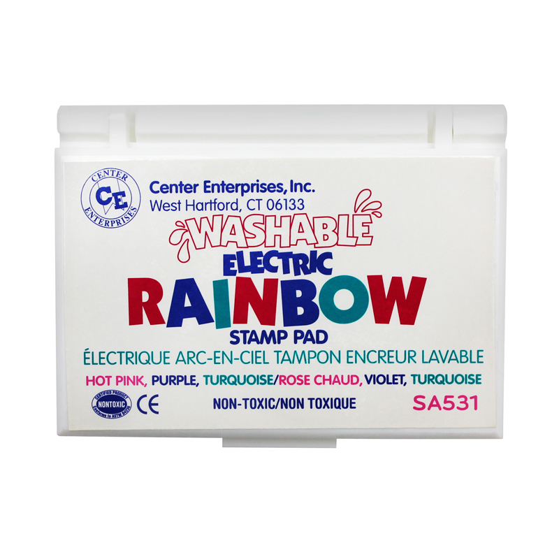 Center Enterprises Ce-sa531-3 Stamp Pad Rainbow Electric 3 Colors Washable - 3 Each