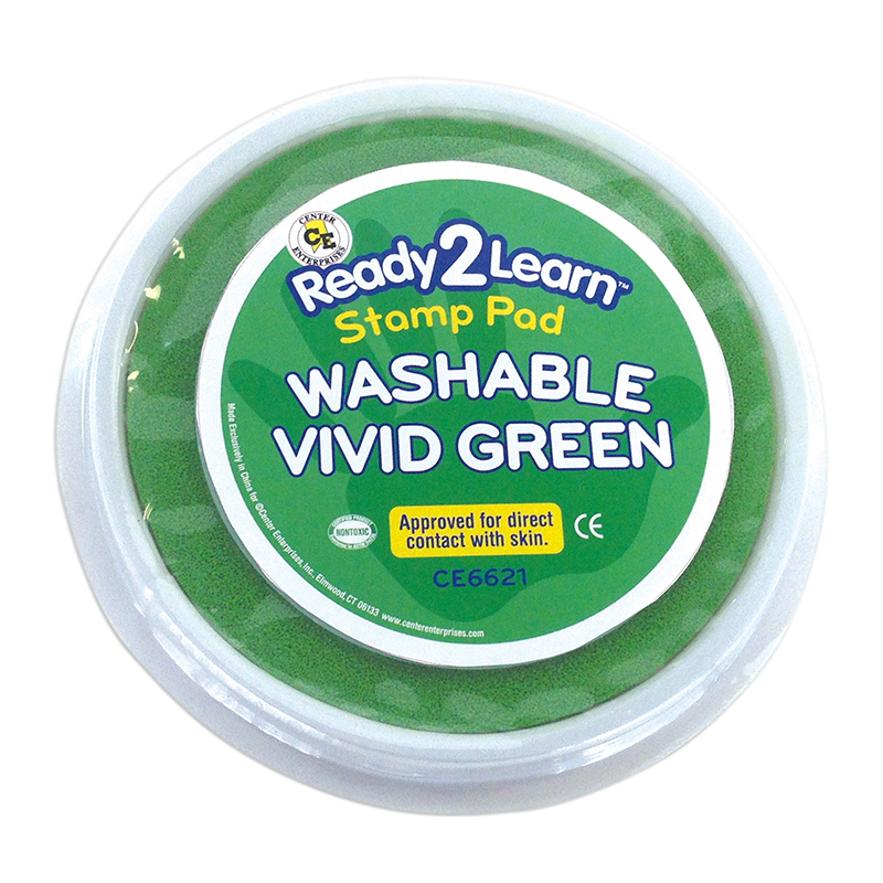 Center Enterprises Ce-6621-3 Jumbo Circ Wash Stamp Pad Vivid, Green - 3 Each