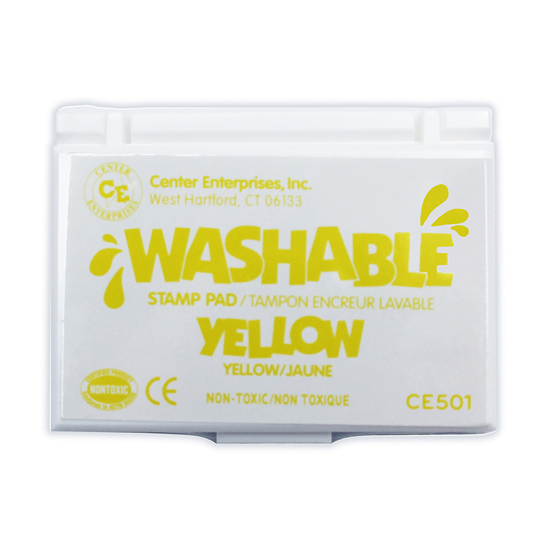 Center Enterprises Ce-501-6 Stamp Pad Washable, Yellow - 6 Each