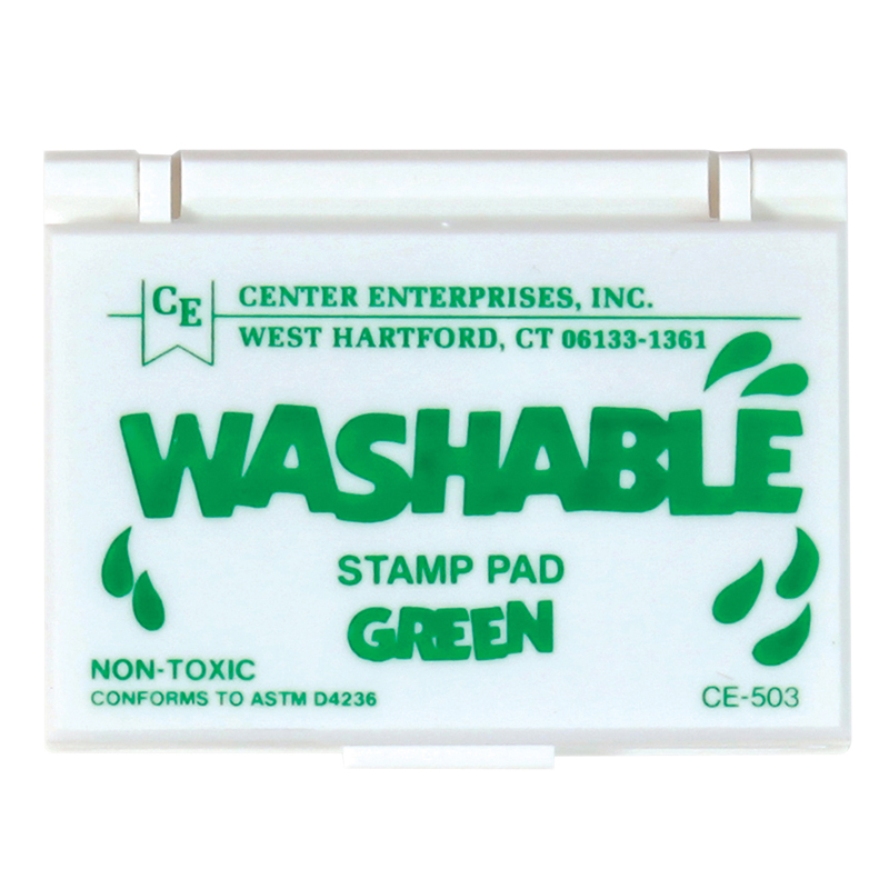 Center Enterprises Ce-503-6 Stamp Pad Washable, Green - 6 Each