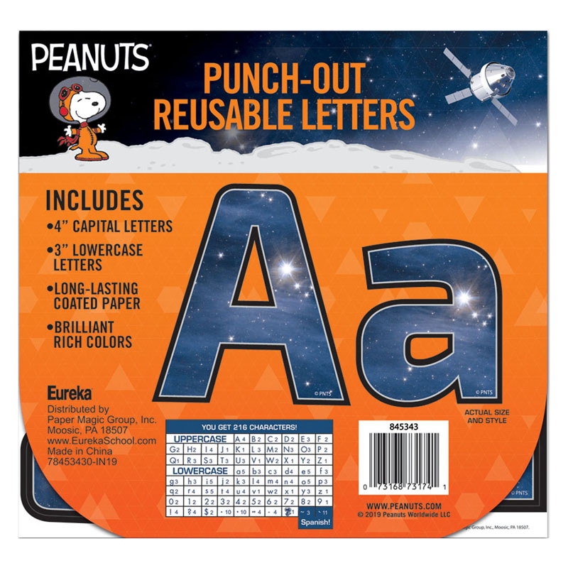 Eu-845343-3 Peanuts Nasa Deco Letters - Pack Of 3