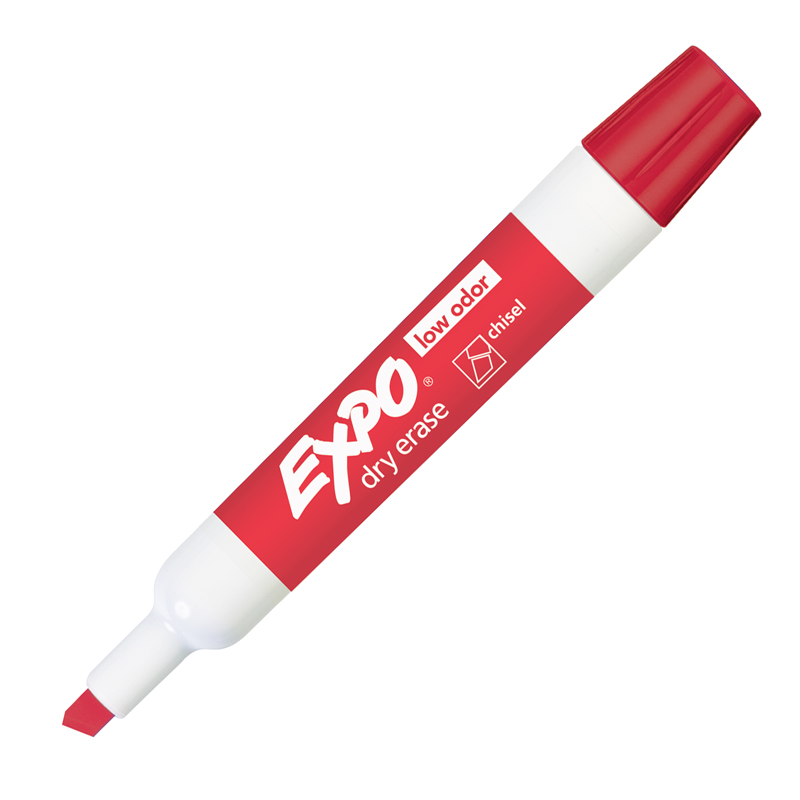San80002-12 Expo 2 Low Odor Dry Erase Marker Chisel Tip, Red - 12 Each