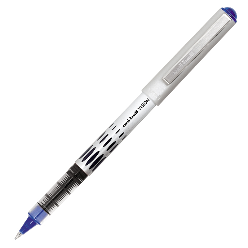 San60134-6 Pen Uni-ball Vision Fine Blue Liquid Ink Roller Ball - 6 Each