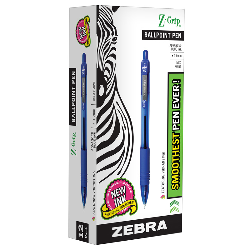 Zebra Pen Zeb22220-3 Z-grip Ballpoint Pen, Blue - 3 Dozan