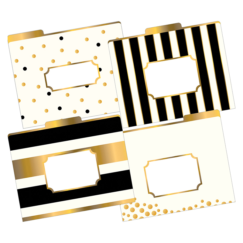 Bcpll1337-2 Letter Size File Folders Gold Multi-design Set - Pack Of 2
