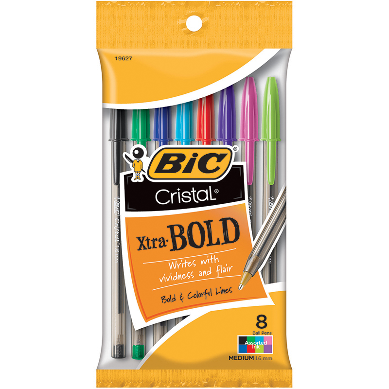 Usa Msbap81-6 Cristal Xtra Bold Ball Pens - 8 Per Pack - Pack Of 6