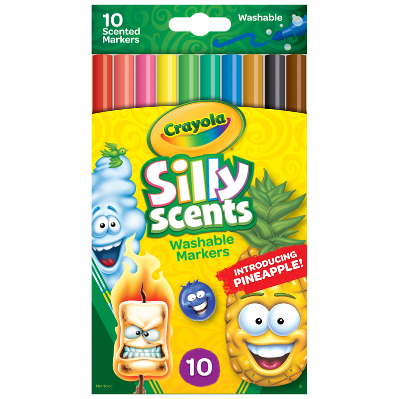 Crayola Bin585071-6 Silly Scent Slim Marker Washable - 10 Per Pack - Pack Of 6