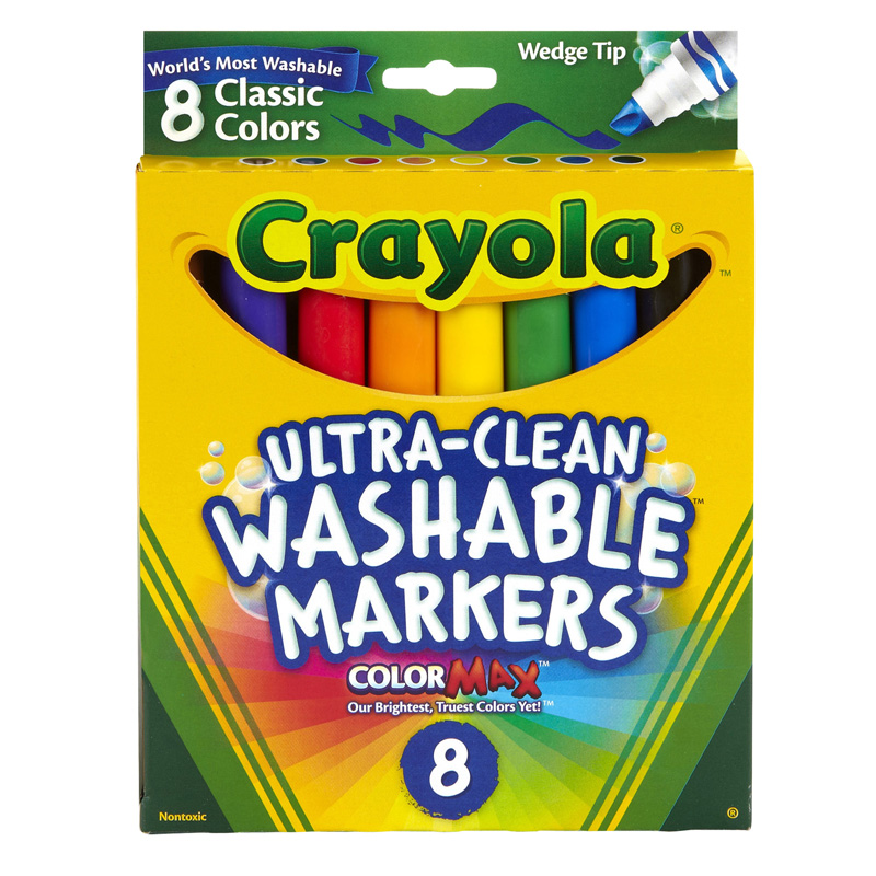 Crayola Bin7208-6 Wedge Tip Washable Marker By - Box Of 6