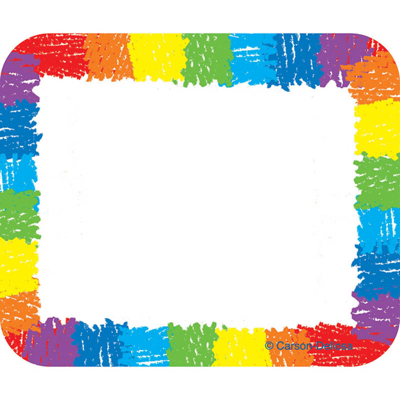 Carson Dellosa Cd-9476-6 Name Tags Rainbow Kid-drawn Self-adhesive - 40 Per Pack - Pack Of 6