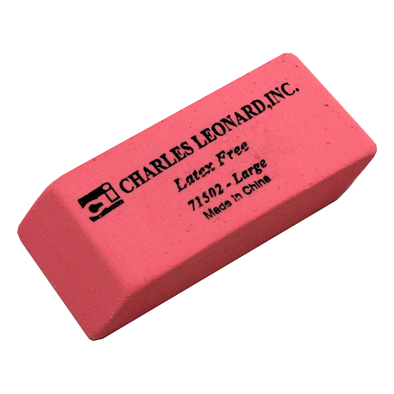 Charles Leonard Chl71502-6 Synthetic Pink Wedge Erasers Large - 12 Per Box - Box Of 6