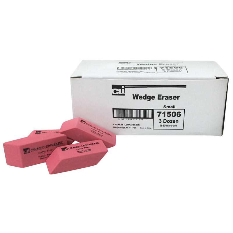 Charles Leonard Chl71506-6 Synthetic Wedge Erasers, Small - 36 Per Box - Box Of 6