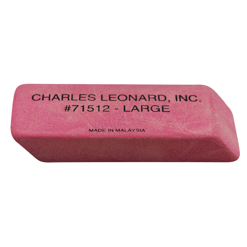 Charles Leonard Chl71512-3 Large Pink Economy Wedge Erasers - 12 Per Box - Box Of 3