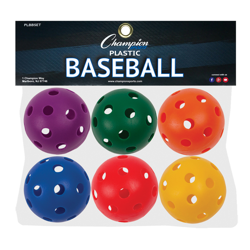 Chsplbbset-3 Plastic Balls Baseball - 6 Per Set - Set Of 3