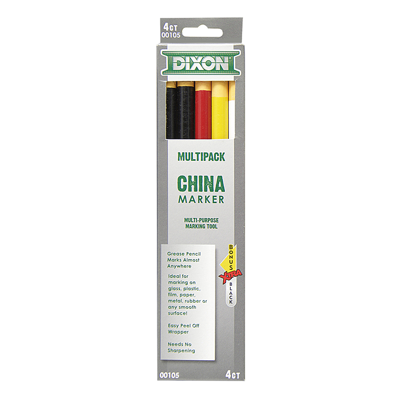 Dixon Ticonderoga Dix00105-6 China Markers, Assorted - 5 Per Pack - Pack Of 6