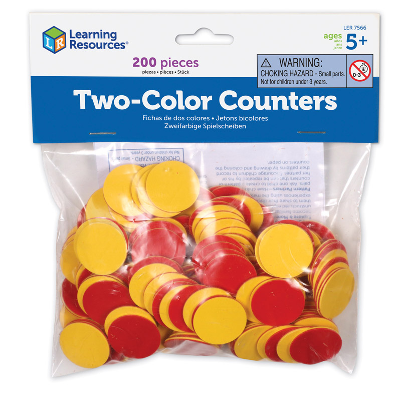 Ler7566-2 Two Color Counters, Red & Yellow - Set Of 200 - Pack Of 2