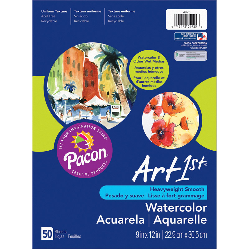Pacon Pac4925-3 Art 1st Watercolor Pads, 9 X 12 In. - Pack Of 3