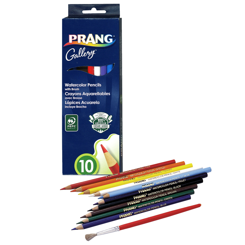 Dixon Ticonderoga Dix23650-6 Prang Watercolor Pencils 10 Colors - Box Of 6