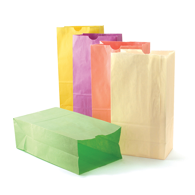 Hygloss Products Hyg66289-3 Colorful Paper Bags Size 6 Pastel, Assorted Color - Pack Of 3