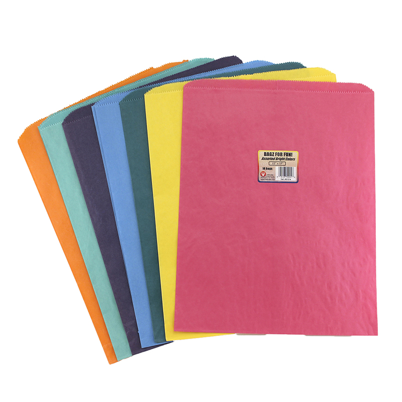 Hygloss Products Hyg51014-3 12 X 15 In. Colorful Paper Bags Assorted Color Pinch Bottom - Pack Of 3