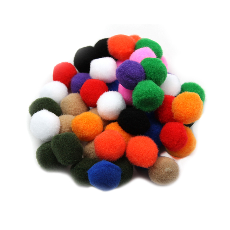 Charles Leonard Chl69500-12 1 In. Pom Poms Furry Balls, Assorted Color - 50 Count - Pack Of 12