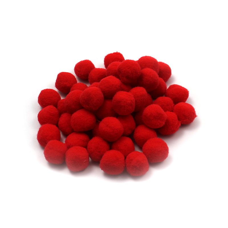 Charles Leonard Chl69530-12 1 In. Pom Poms Furry Balls, Red - 50 Count - Pack Of 12