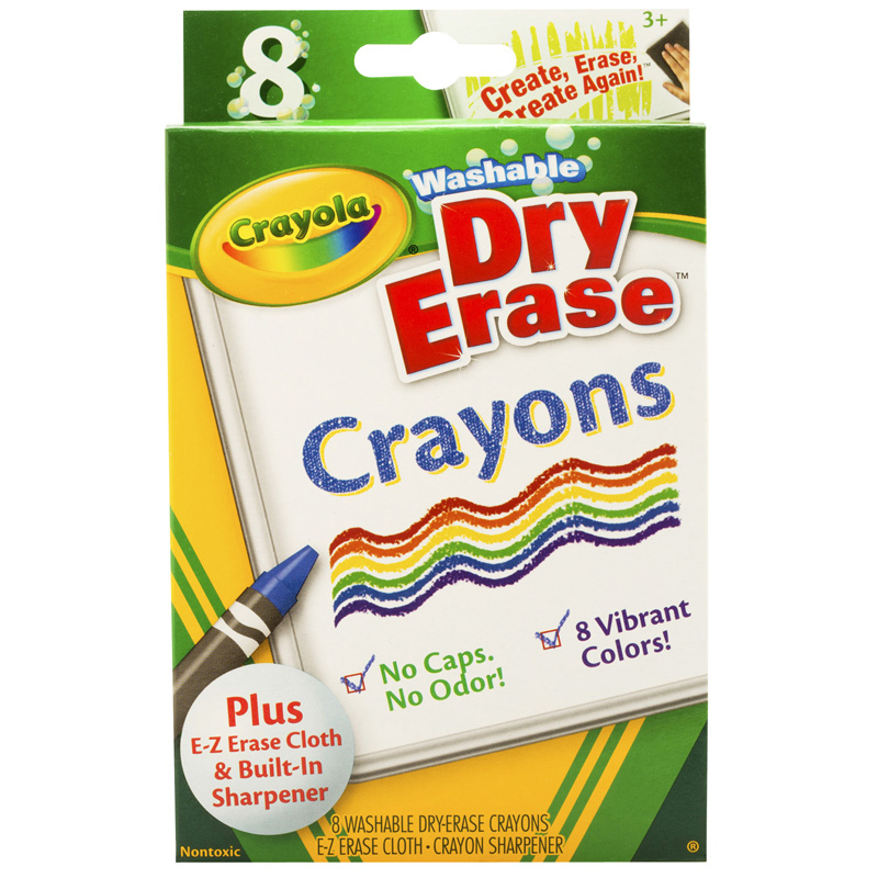 Crayola Bin985200-6 Dry Erase Crayons Washable - 8 Count - Box Of 6