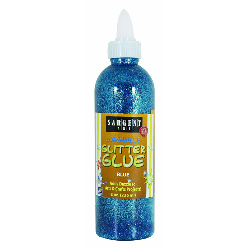 Sar221950-6 8oz Glitter Glue - Blue - 6 Each