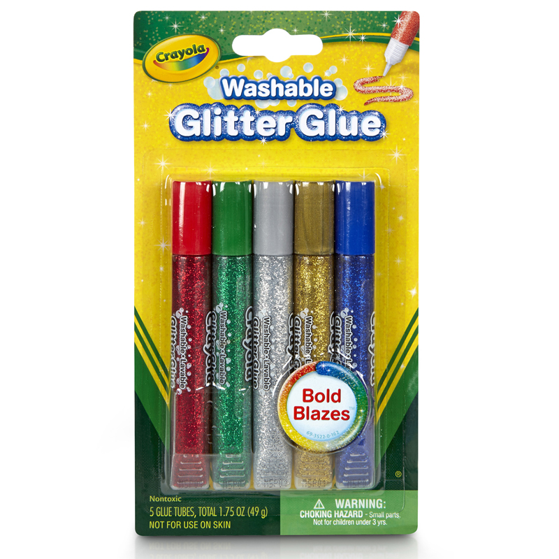 Crayola Bin693522-6 Washable Glitter Glue Bold - 5 Count - Pack Of 6