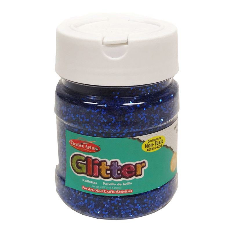 Charles Leonard Chl41415-6 4 Oz Creative Arts Glitter, Jar Blue - 6 Each
