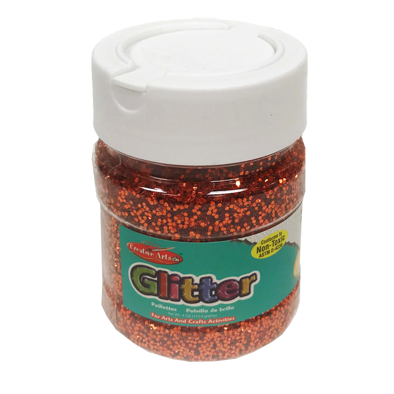 Charles Leonard Chl41465-6 4 Oz Creative Arts Glitter, Jar Orange - 6 Each