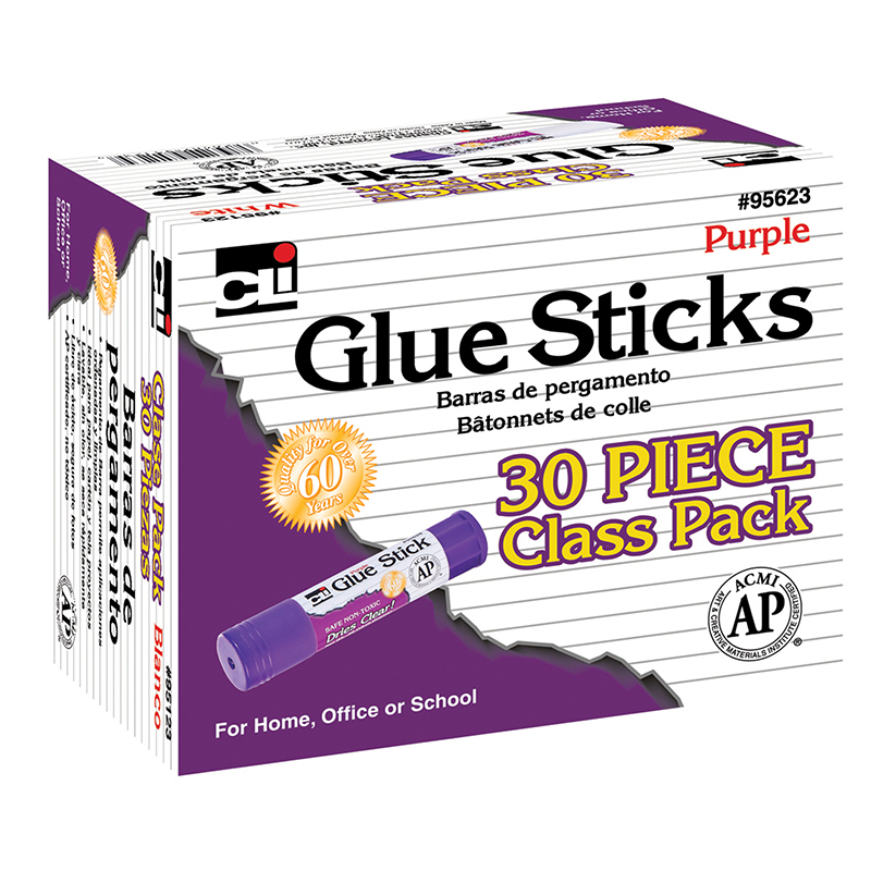 Charles Leonard Chl95623-2 Purple Glue Sticks - 30 Per Pack - Pack Of 2