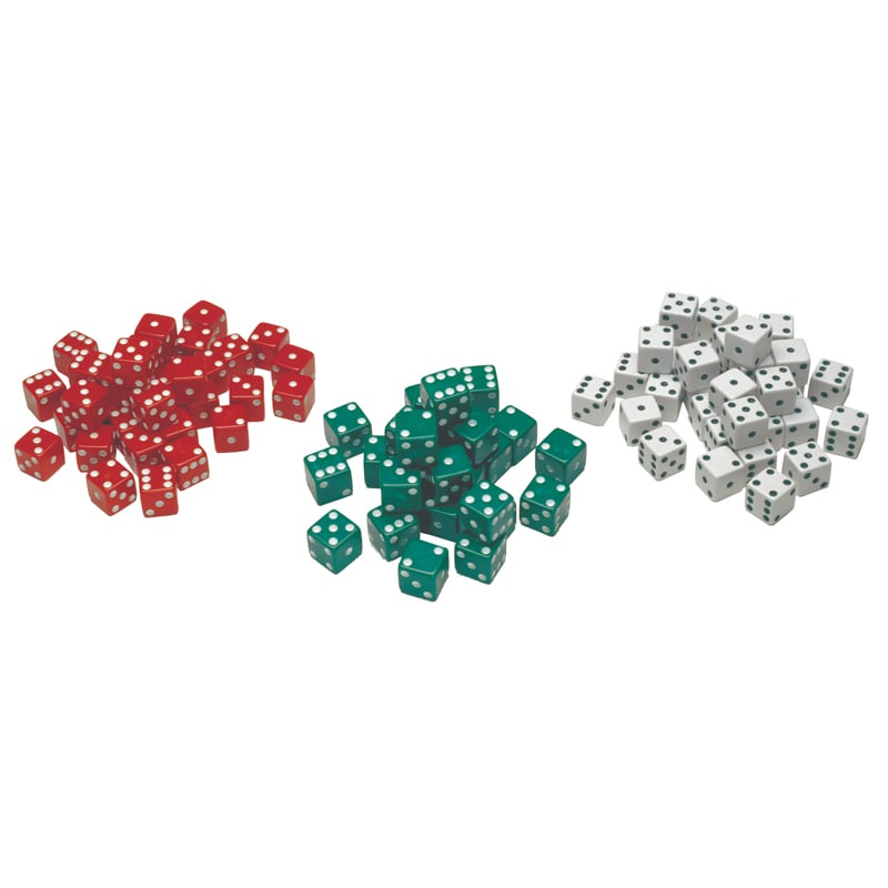 Ctu7366-3 Dot Dice, Red Green & White - 36 Per Pack - Pack Of 3