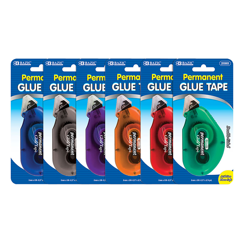 Baz2080-12 Bazic Glue Tape - 12 Each