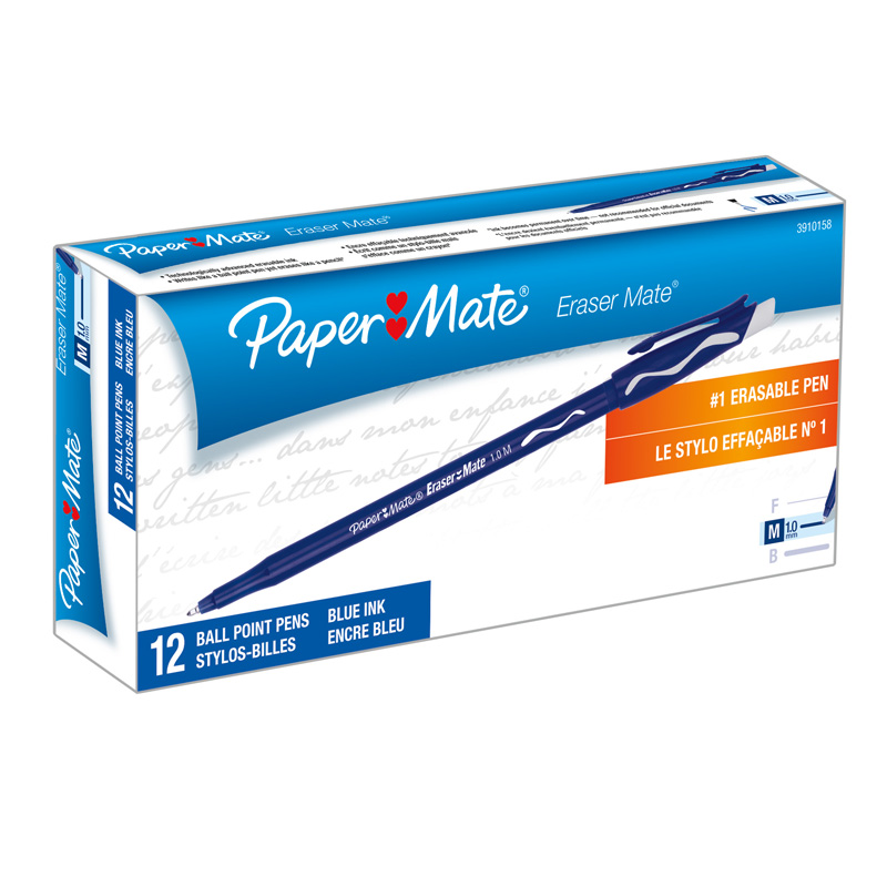 Pap39101-2 Papermate Erasermate Pen, Blue - 12 Count - 2 Dozan