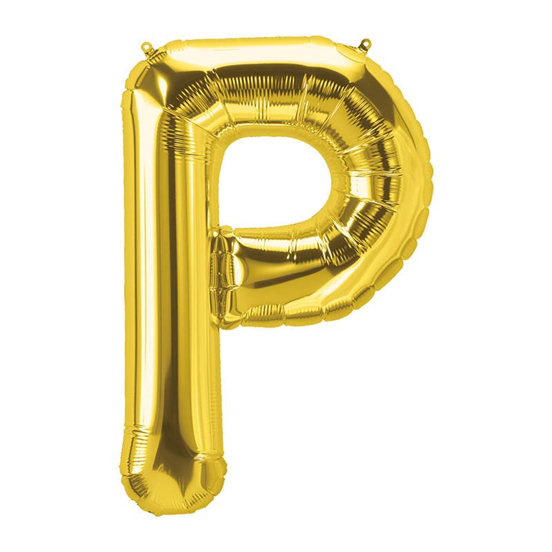 Pbn59526-10 16 In. Foil Balloon, Gold - Letter P - 10 Each
