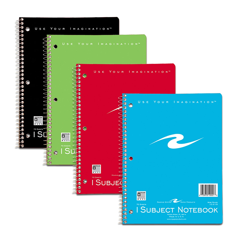 Roa10021-12 Spiral Notebook 1 Subject - 70 Pages - 12 Each