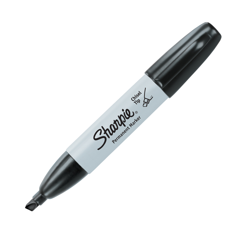 San38281-12 Sharpie Chisel Tip Marker, Black - 12 Each